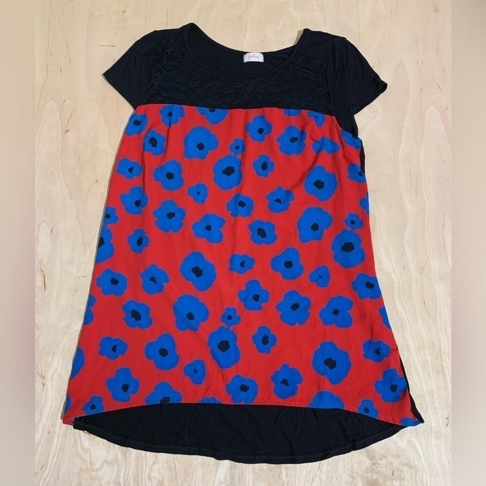 Pixley Lace and Floral Cap Sleeve Top Size M